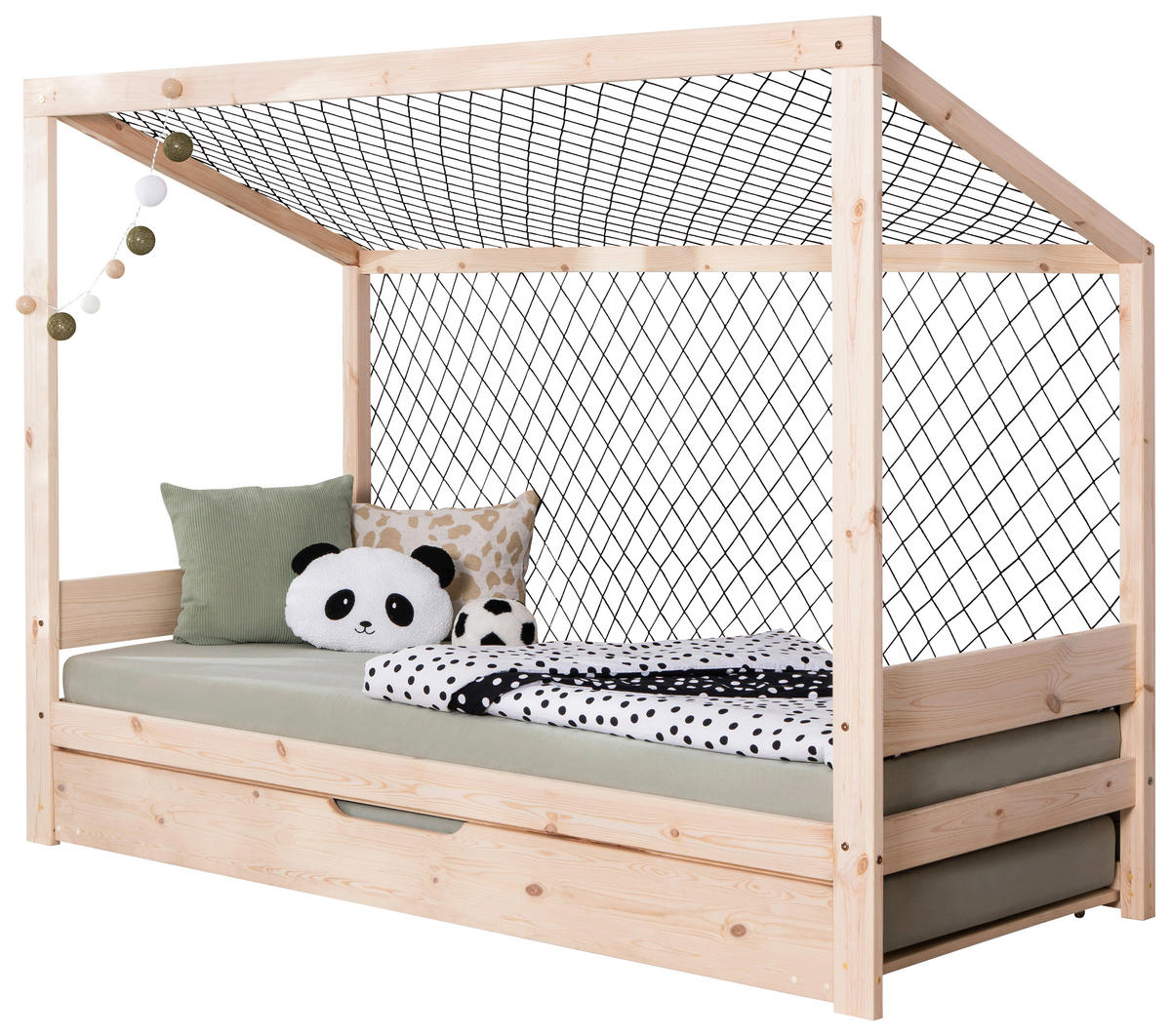 AUSZIEHBETT 90/200 cm  in Naturfarben  - Naturfarben, MODERN, Holz/Textil (90/200cm) - MID.YOU