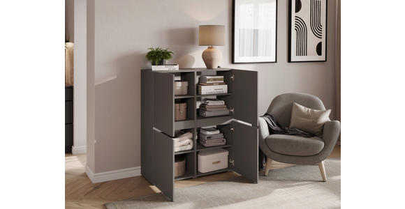 HIGHBOARD  99,4/119,4/39,8 cm  - Anthrazit/Schwarz, Design, Holzwerkstoff/Kunststoff (99,4/119,4/39,8cm) - Xora