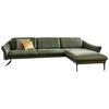 ECKSOFA in Echtleder Grün  - Anthrazit/Grün, Design, Leder/Metall (330/204cm) - Himolla