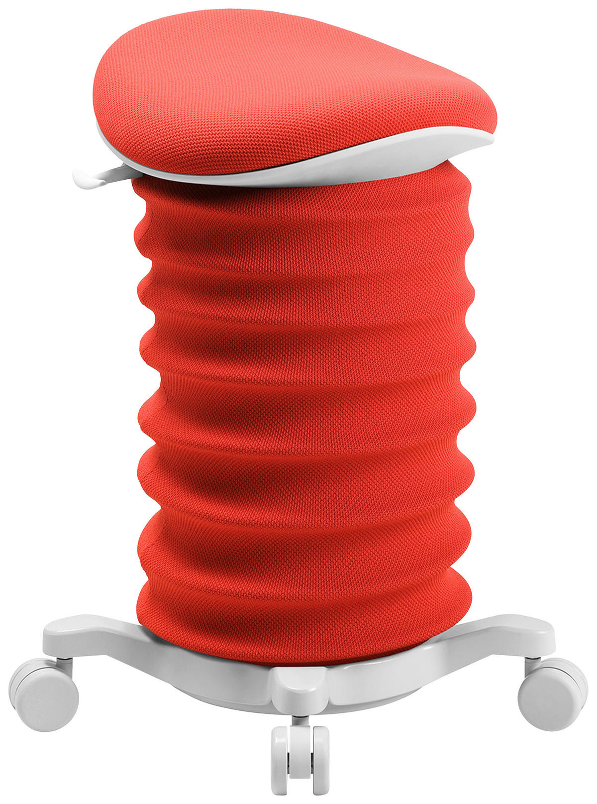 BÜROHOCKER Rot, Weiß  - Rot/Weiß, Design, Kunststoff/Textil (37,5/58-70/36cm) - Topstar