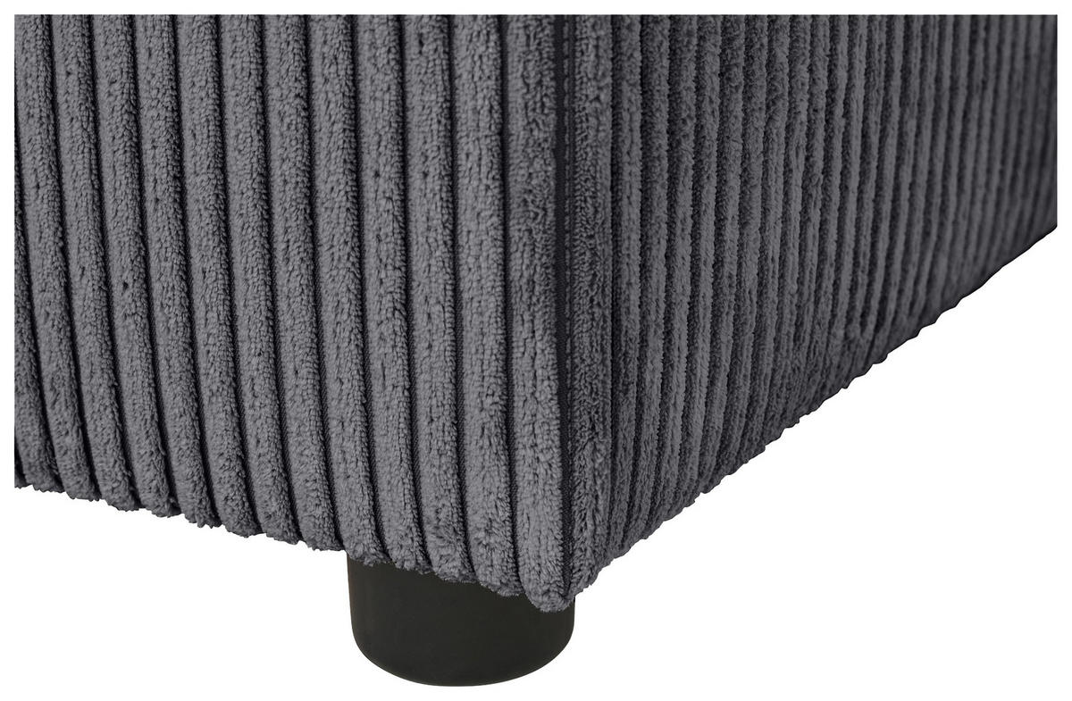 WOHNLANDSCHAFT in Cord Anthrazit  - Anthrazit/Schwarz, Konventionell, Kunststoff/Textil (155/293/126cm) - Ti'me