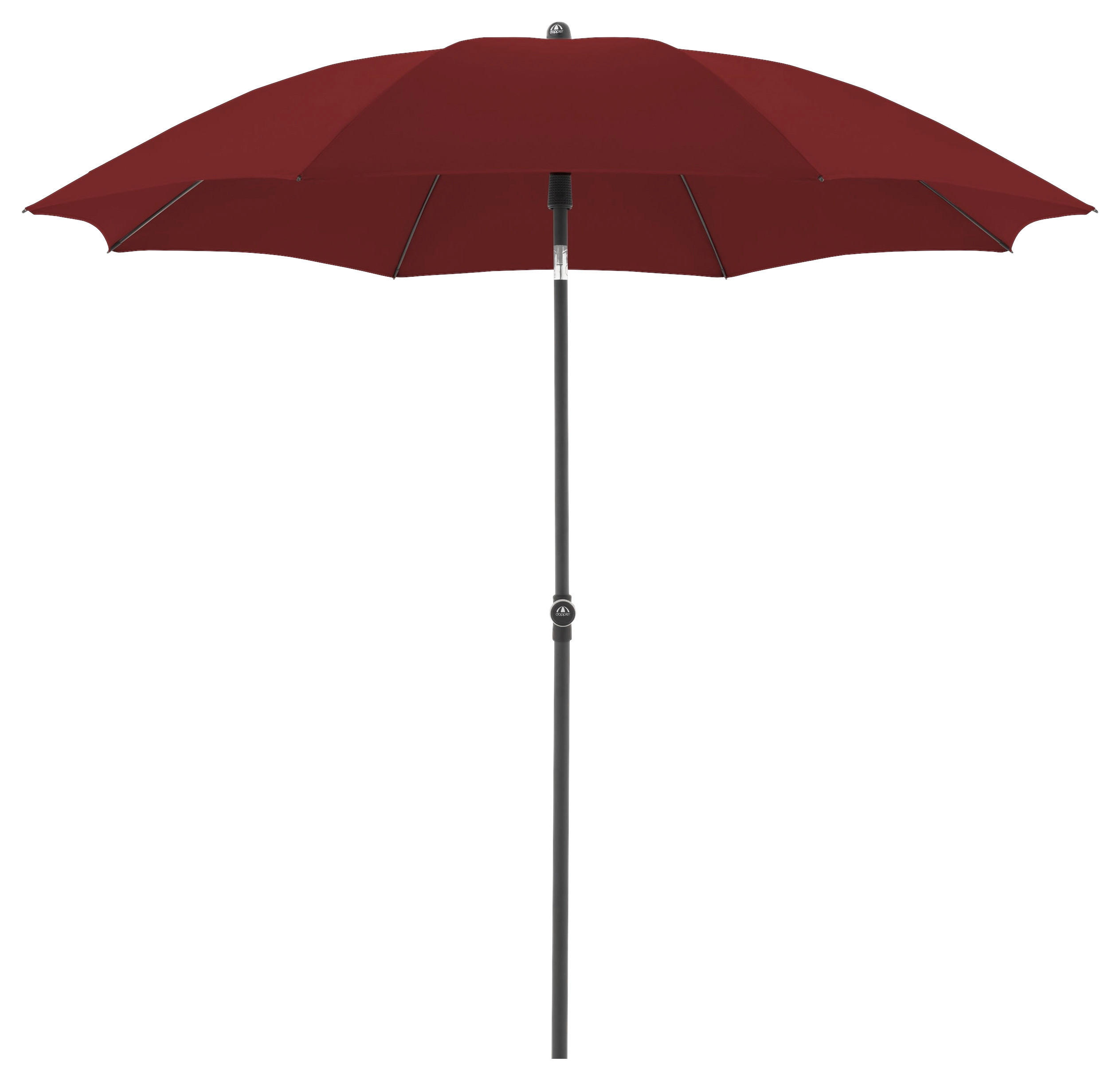 SONNENSCHIRM 210 cm Bordeaux - Bordeaux/Schwarz, Design, Textil/Metall (210/210cm) - Doppler