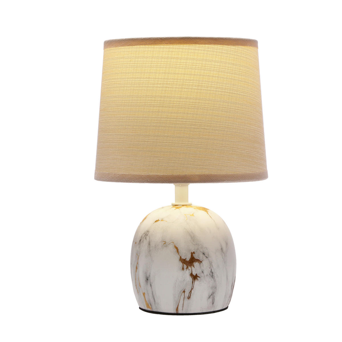 BORDSLAMPA Adelina 16/16/25 cm   - beige/guldfärgad, Klassisk, metall/textil (16/16/25cm)