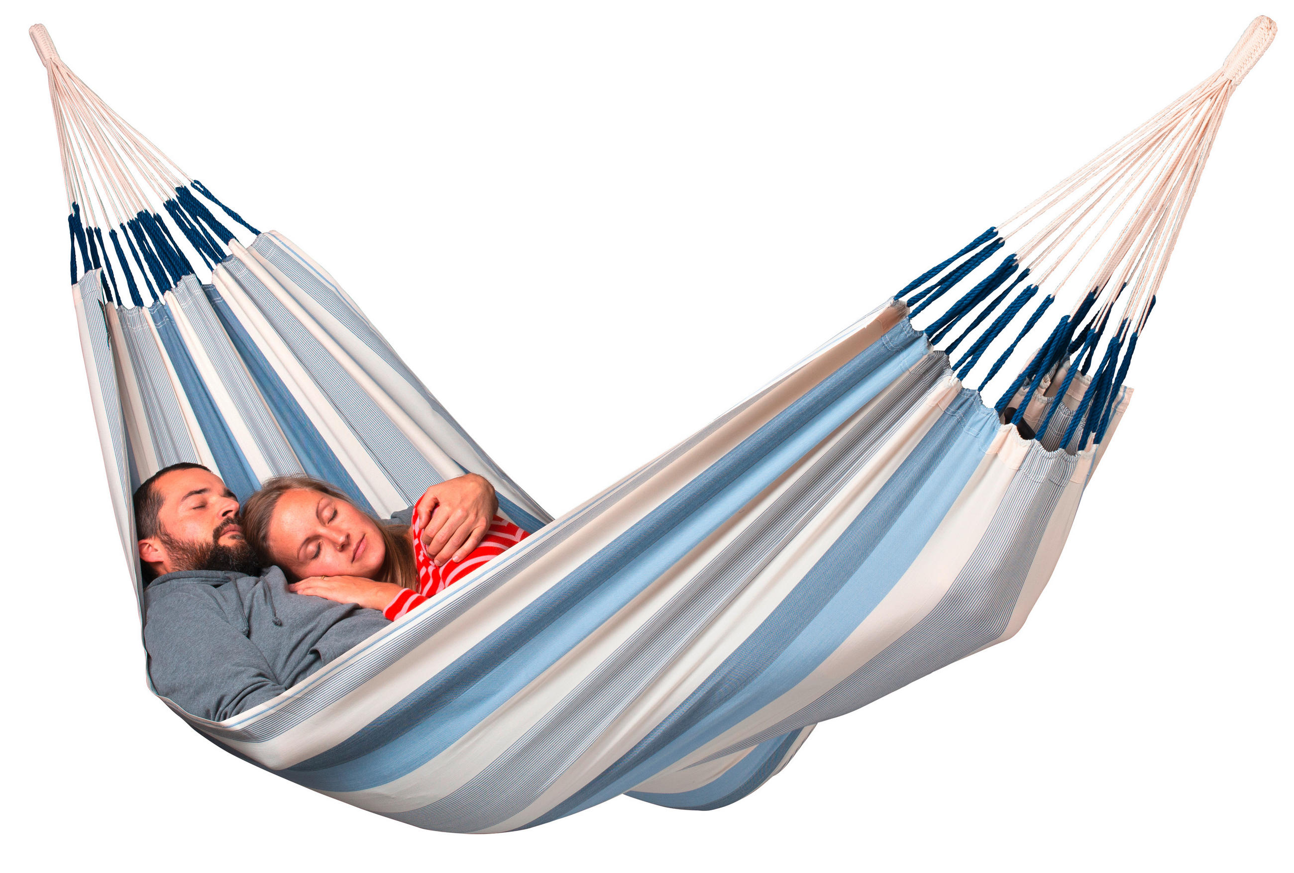HÄNGEMATTE kingsize outdoor  - Blau/Weiß, KONVENTIONELL, Textil (180/400cm) - La Siesta