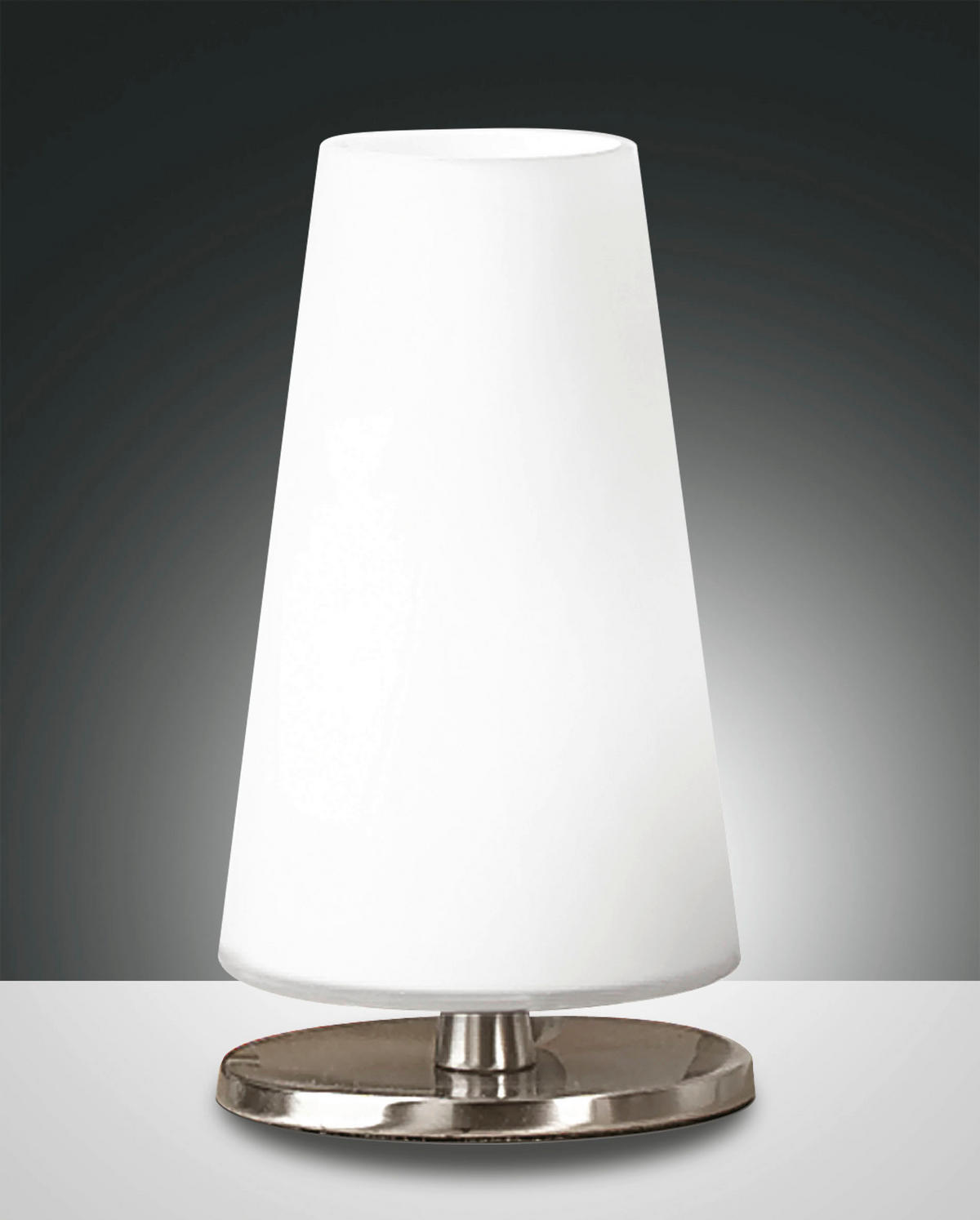 LED-TISCHLEUCHTE Milady 11/19 cm   - Weiß/Nickelfarben, Basics, Glas/Metall (11/19cm) - Fabas Luce