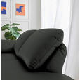 RÉCAMIERE in Echtleder Dunkelgrau  - Chromfarben/Dunkelgrau, Design, Leder/Metall (209/85-109/95-16cm) - Dieter Knoll