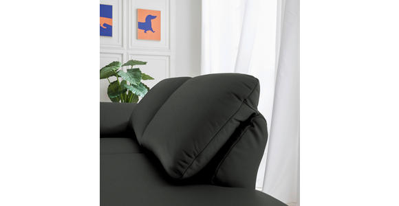 RÉCAMIERE in Echtleder Dunkelgrau - Chromfarben/Dunkelgrau, Design, Leder/Metall (209/85-109/95-16cm) - Dieter Knoll