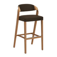 BARHOCKER Holz, Leder Braun, Wildeiche  - Wildeiche/Braun, Natur, Leder/Holz (52/103/52cm) - Voglauer