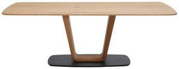 ESSTISCH 220/100/76 cm Wildeiche massiv Holz Eichefarben  - Eichefarben/Schwarz, Design, Holz (220/100/76cm) - Ambiente