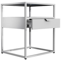 NACHTKÄSTCHEN 45/55/40 cm  in Weiß  - Silberfarben/Schwarz, MODERN, Holzwerkstoff/Kunststoff (45/55/40cm) - MID.YOU