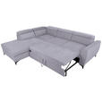 ECKSOFA Grau Velours  - Schwarz/Grau, KONVENTIONELL, Textil/Metall (217/255cm) - Carryhome