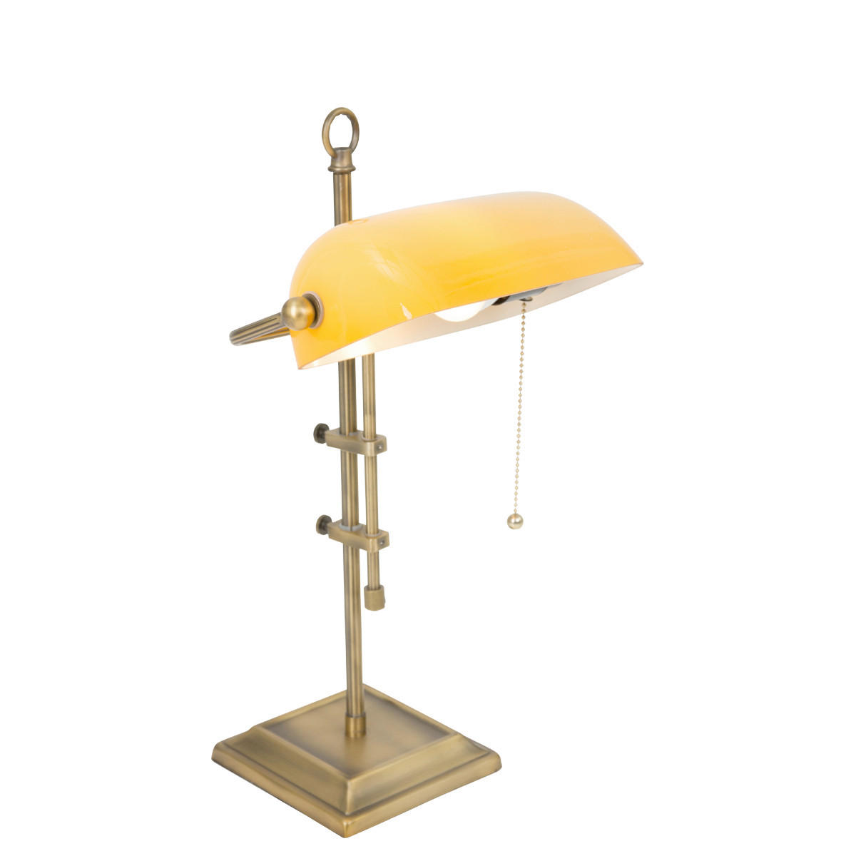 TISCHLEUCHTE 15/27/57 cm   - Hellgelb/Bronzefarben, KONVENTIONELL, Glas/Metall (15/27/57cm)