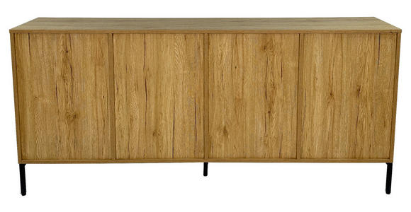 SIDEBOARD WABI in 180/81/40 cm - Eichefarben/Schwarz, Design, Holz/Holzwerkstoff (180/81/40cm) - Xora