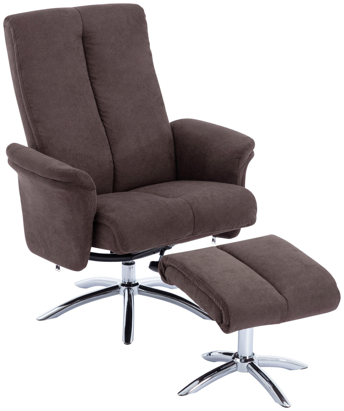 RELAXSESSELSET Chenille    - Chromfarben/Braun, KONVENTIONELL, Textil/Metall (80/113/84cm) - MID.YOU