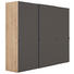 SCHWEBETÜRENSCHRANK 3 -türig Braun, Eichefarben - Eichefarben/Schwarz, Design, Glas/Holzwerkstoff (280/222/68cm) - NOVEL