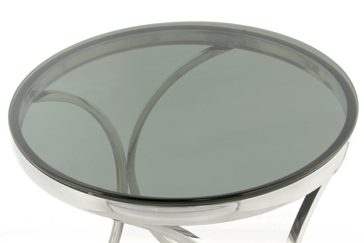 BEISTELLTISCH in Metall, Glas 50/50/55 cm  - Silberfarben/Schwarz, Basics, Glas/Metall (50/50/55cm) - Kayoom