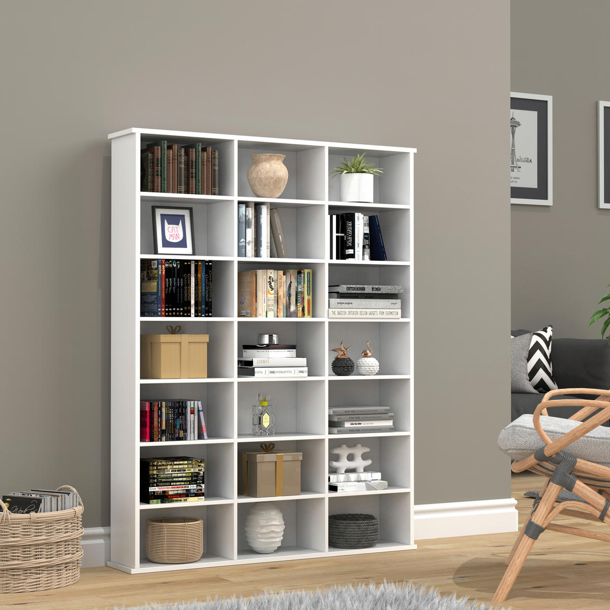 HYLLA i 105/136/19 cm vit  - vit, Design, trämaterial (105/136/19cm) - MID.YOU