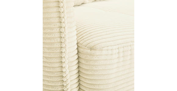 BIGSOFA in Cord Elfenbein - Elfenbein/Schwarz, Design, Textil/Metall (226/91/103cm) - Carryhome