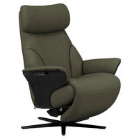 RELAXSESSEL Flachgewebe Relaxfunktion, Kopfteilverstellung, Fußteilverstellung, Rücken echt    - Schwarz/Grün, Design, Holz/Textil (86/116/87cm) - Stressless