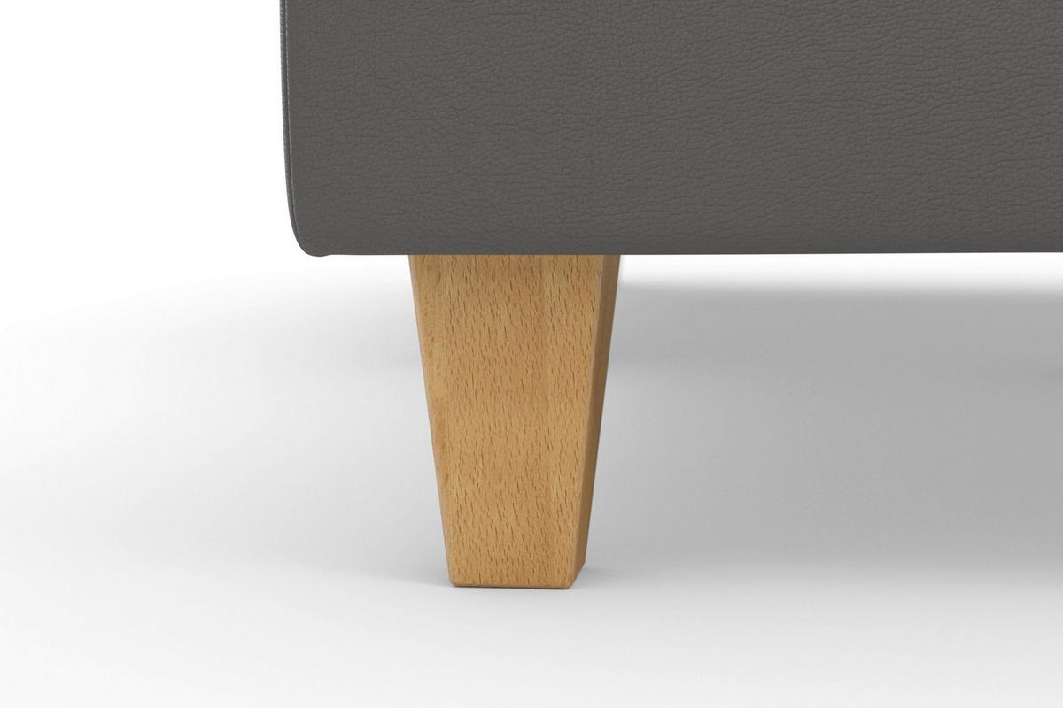 WOHNLANDSCHAFT Echtleder Mokka  - Eichefarben/Mokka, Basics, Leder/Holz (163/308/212cm) - Sit & More