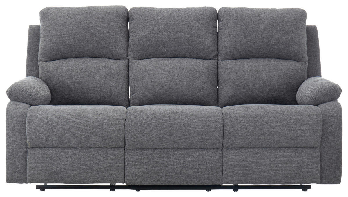 SITZGARNITUR VERONA Leinenoptik Dunkelgrau  - Dunkelgrau/Schwarz, Design, Kunststoff/Textil (84,5/133,5/100,5/92cm) - Livetastic