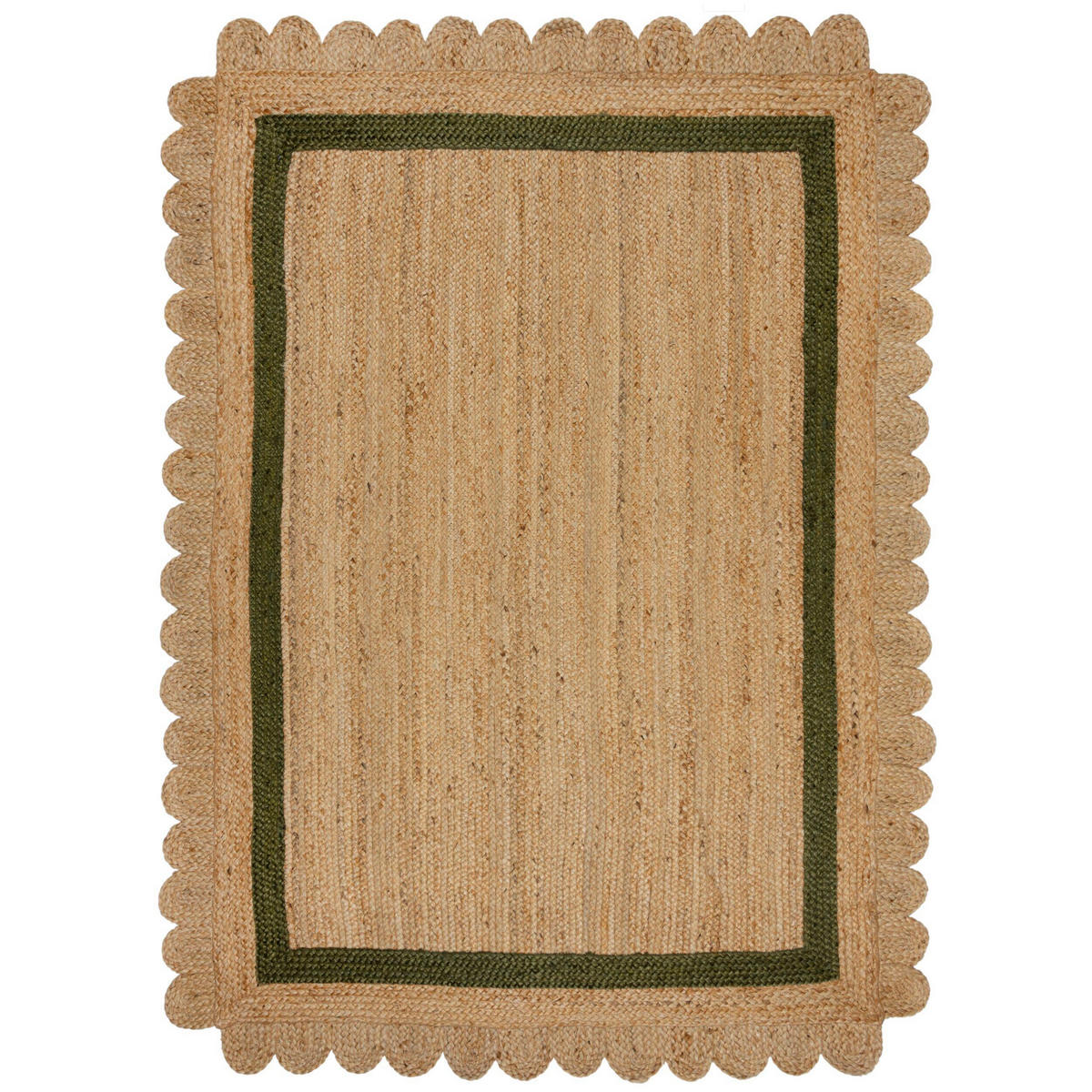 RUČNĚ TKANÝ KOBEREC, 120/170 cm, zelená, přírodní barvy - zelená/přírodní barvy, Basics, textil (120/170cm)