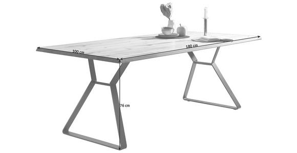 ESSTISCH in Holz, Metall 180/100/76 cm - Eichefarben/Schwarz, Natur, Holz/Metall (180/100/76cm) - Valnatura