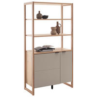 REGAL 95/183/44 cm Grau, Schwarz, Eichefarben  95/183/44 cm  - Eichefarben/Anthrazit, Design, Holzwerkstoff/Metall (95/183/44cm) - Hom`in