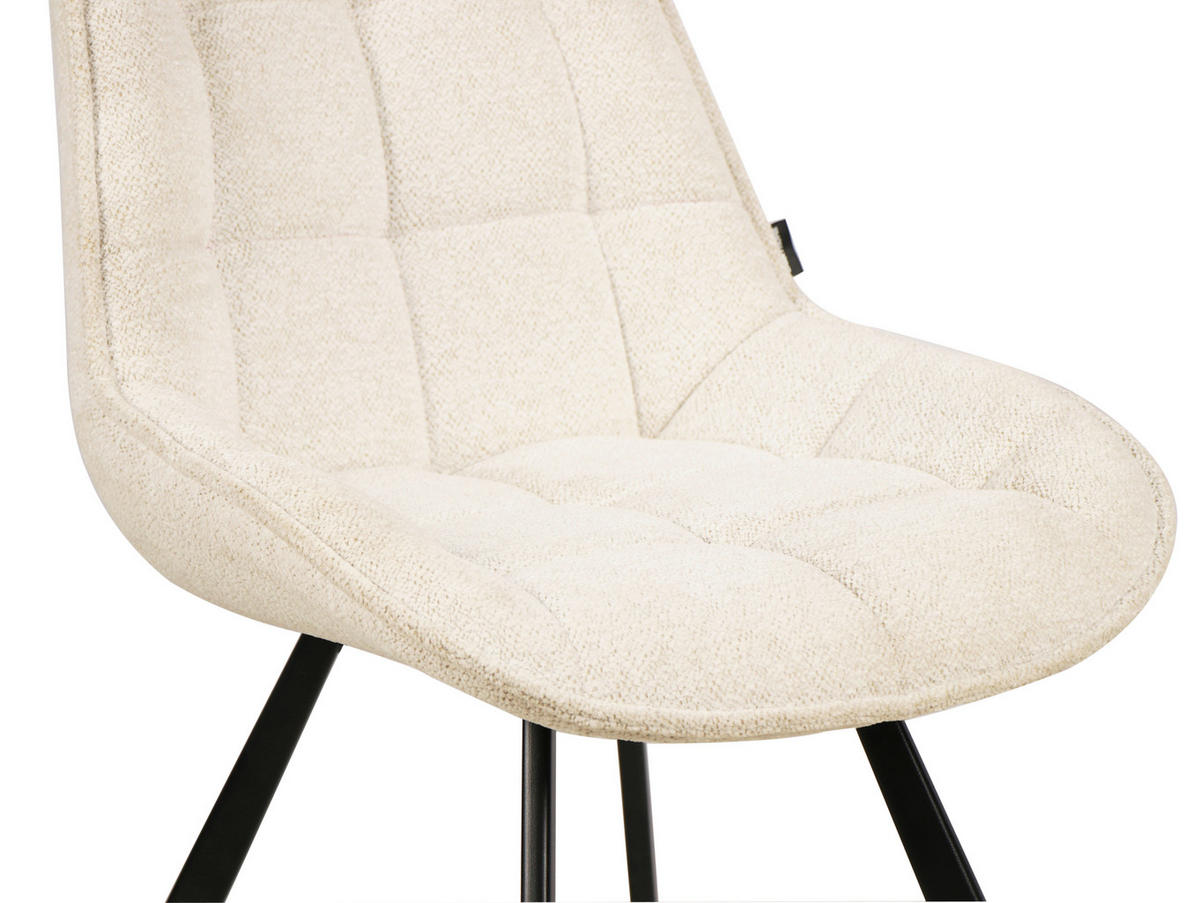 STUHL Webstoff Creme, Schwarz  - Creme/Schwarz, Design, Textil/Metall (53/87/61cm) - Carryhome