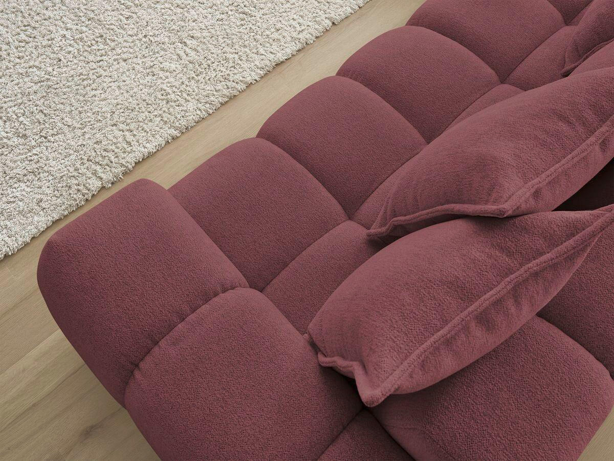 ECKSOFA Ottomane links  EVEREST Rot Flachgewebe  - Rot/Schwarz, MODERN, Kunststoff/Textil (210/352cm) - Livetastic