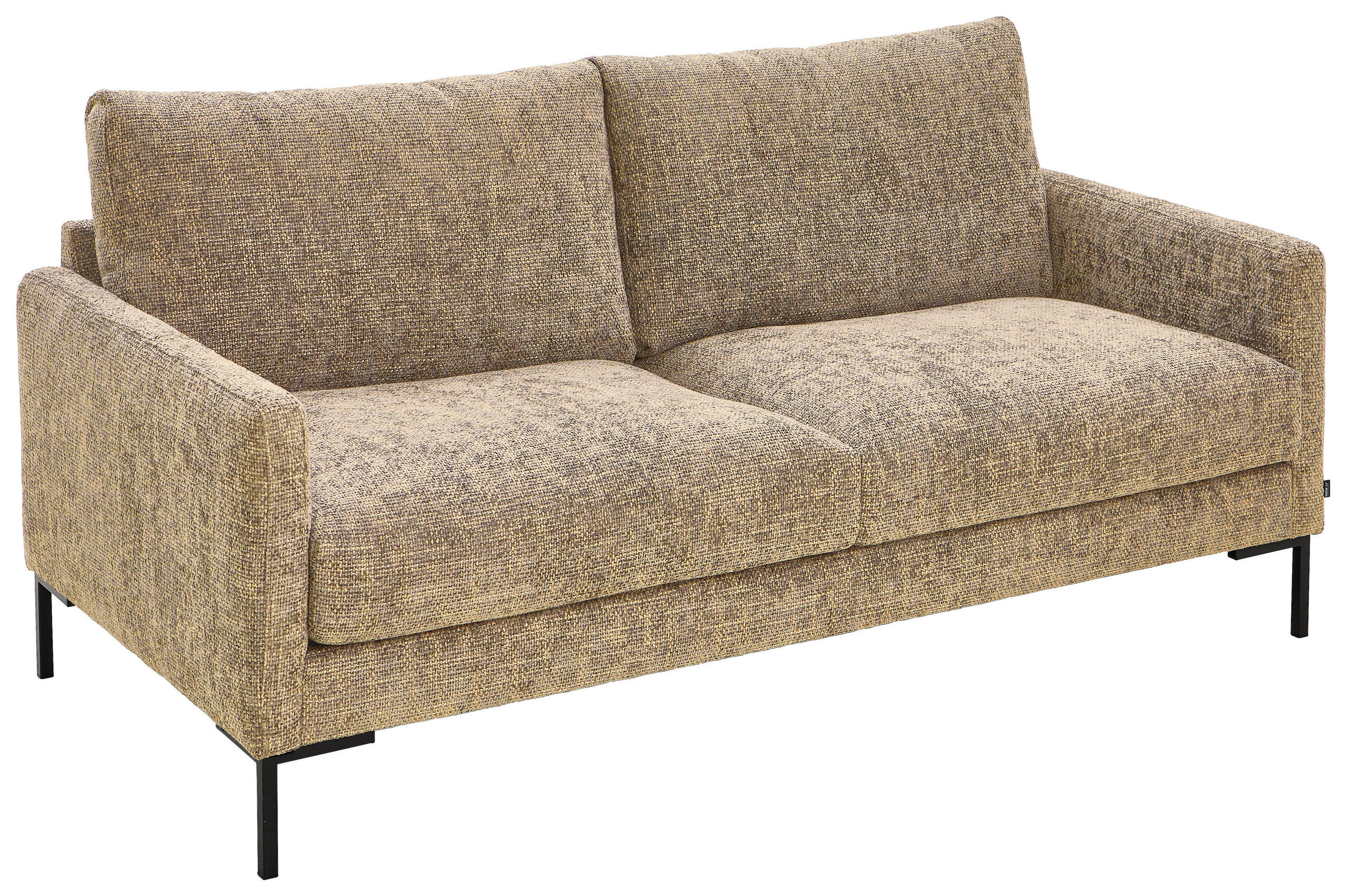 2,5-SITZER Webstoff Taupe  - Taupe/Schwarz, KONVENTIONELL, Textil/Metall (176/78/90cm) - Hom`in