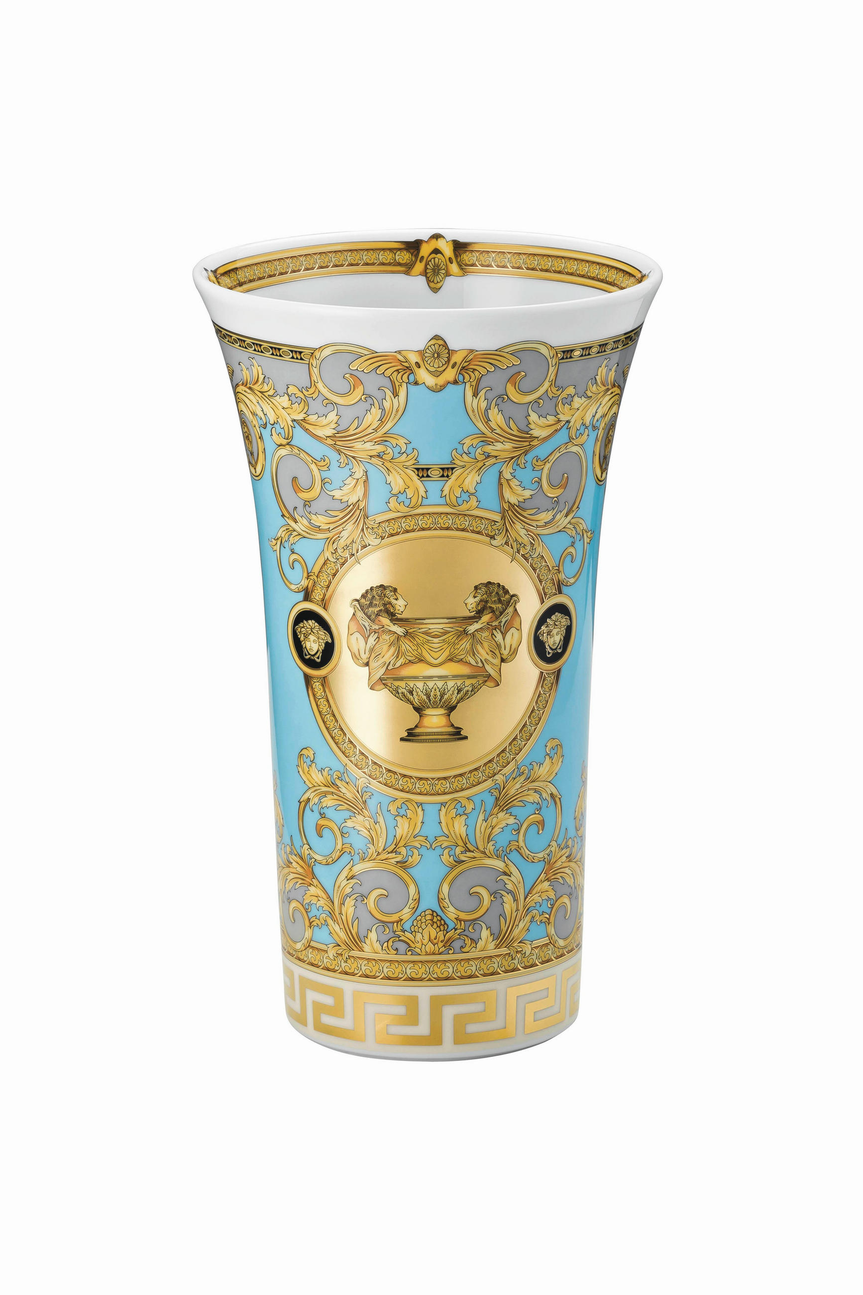 VAZA   41,7/27,8/25,3 cm   keramika  - tirkizna/bela, Konvencionalno, keramika (41,7/27,8/25,3cm) - Versace