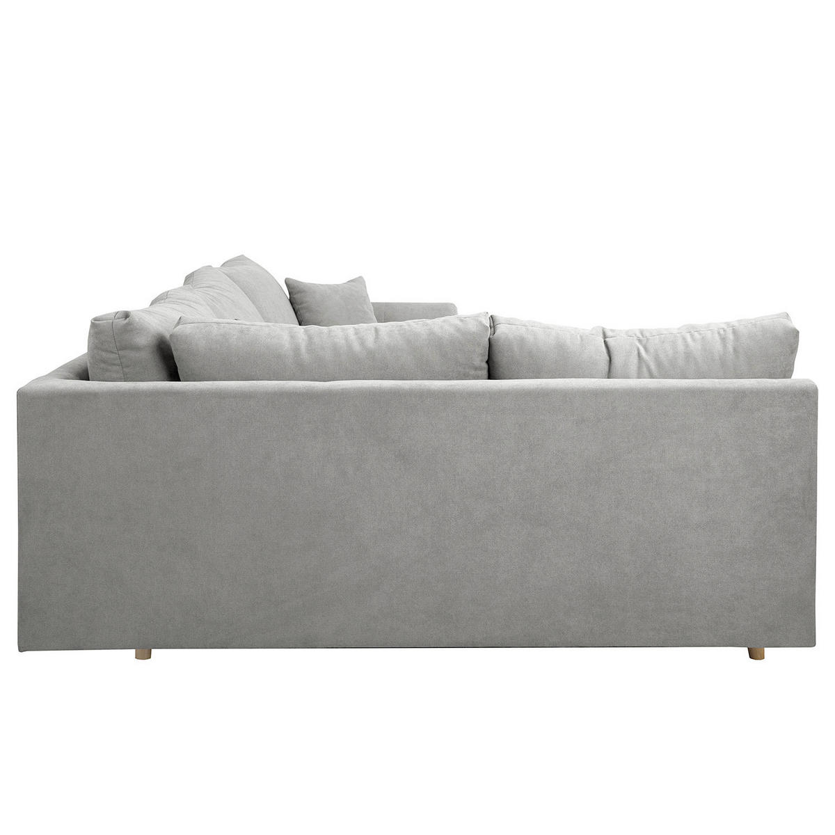 ECKSOFA Ariella Grau Mikrofaser  - Naturfarben/Grau, Design, Holz/Textil (161/231cm) - Livetastic