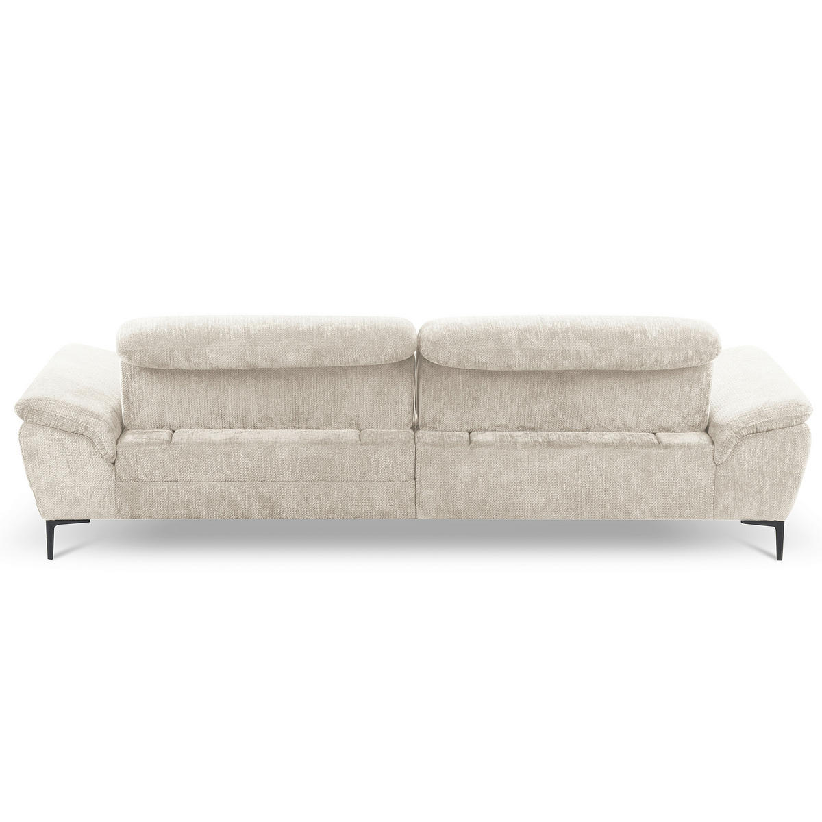 ECKSOFA   - Weiss/Schwarz, Design, Textil/Metall (268/195cm) - Livetastic