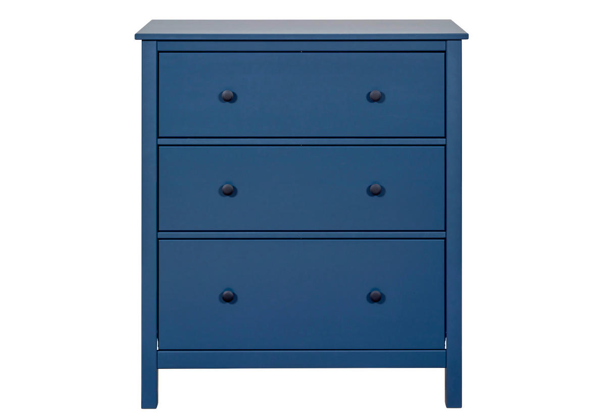 KOMODA  85/96/40 cm  plava  - crna/plava, Dizajnerski, metal/drvo (85/96/40cm)