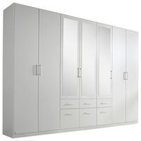 DREHTÜRENSCHRANK 7-türig Weiß  - Alufarben/Weiß, Basics, Holzwerkstoff/Kunststoff (315/229/54cm) - Xora