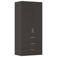 DREHTÜRENSCHRANK in Graphitfarben  - Edelstahlfarben/Graphitfarben, Basics, Holzwerkstoff/Metall (101/223/61cm) - Novel