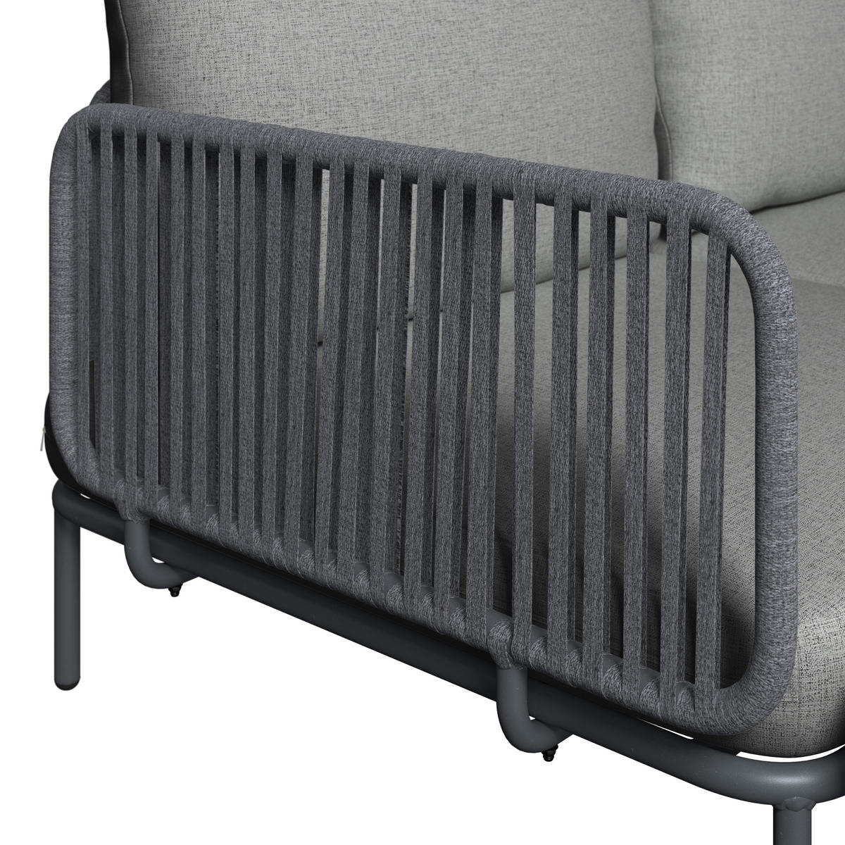 LOUNGEGARNITUR 173,5/186 cm Stahl  - Anthrazit/Grau, Basics, Textil/Metall (173,5/186cm) - Ambia Garden