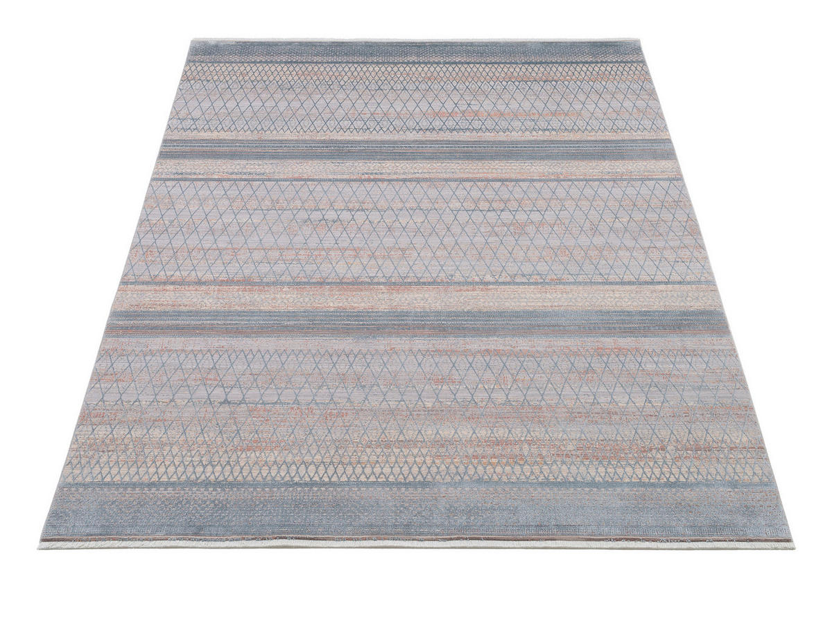 WEBTEPPICH 65/130 cm Tinto Maestro Blau, Creme  - Blau/Creme, Design, Textil (65/130cm) - Dieter Knoll