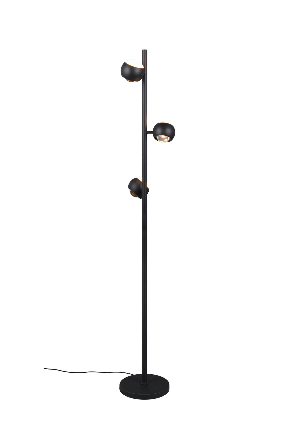 STOJACIA LED LAMPA, 25/150 cm  - priehľadné/čierna, Design, kov/plast (25/150cm) - Musterring