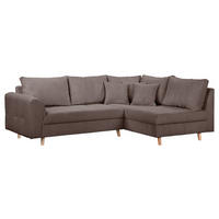 ECKSOFA Cord Braun  - Naturfarben/Braun, Design, Holz/Textil (231/161cm) - P & B