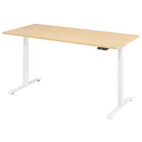 SCHREIBTISCH 180/80/64,5-129,5 cm  in Weiß, Ahornfarben  - Ahornfarben/Weiß, KONVENTIONELL, Holzwerkstoff/Metall (180/80/64,5-129,5cm) - Venda