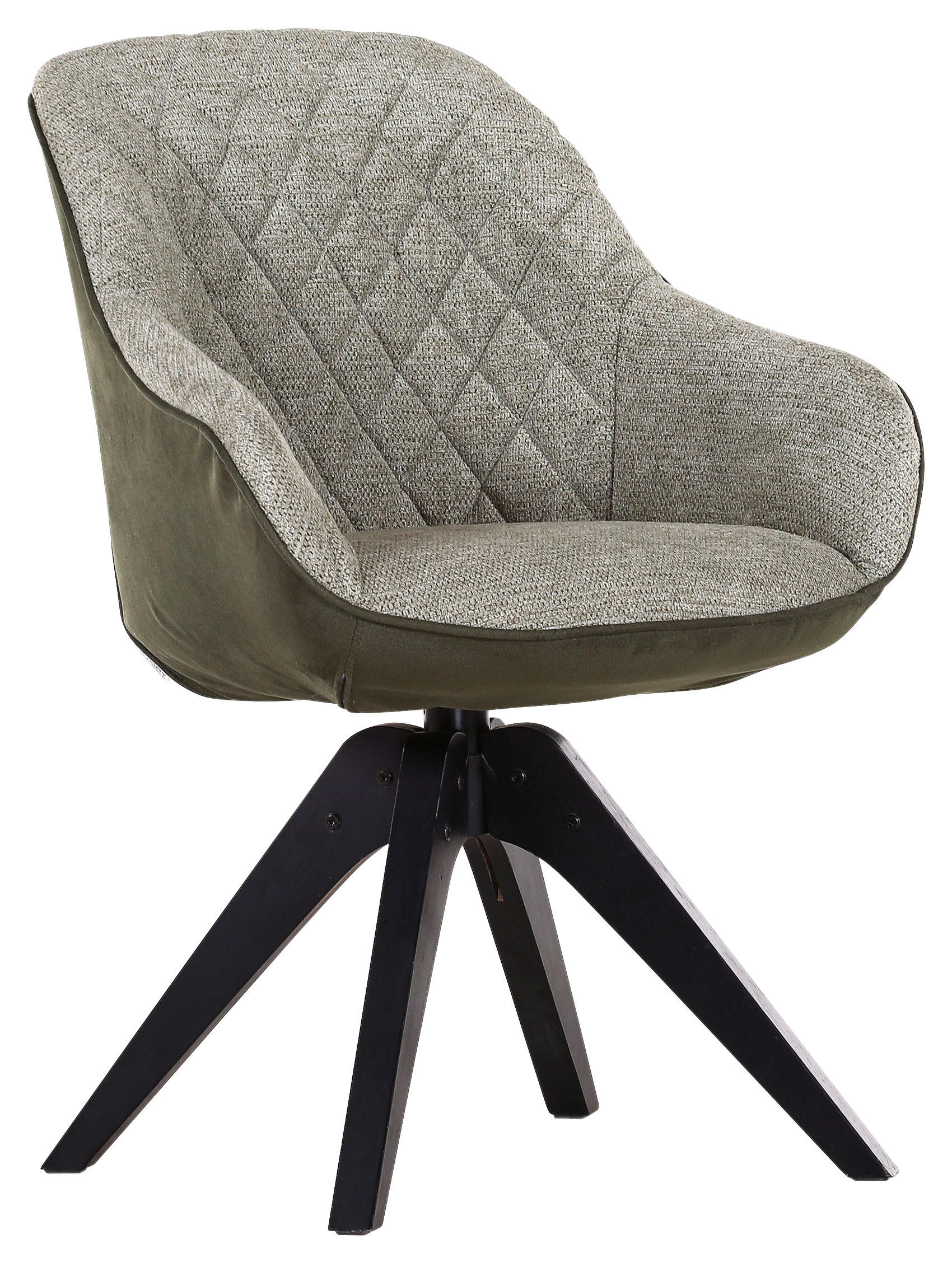 Scaun Cu Brațe din lemn, textil, verde, negru,  - verde/negru, Lifestyle, lemn/textil (60/83/65cm) - Landscape