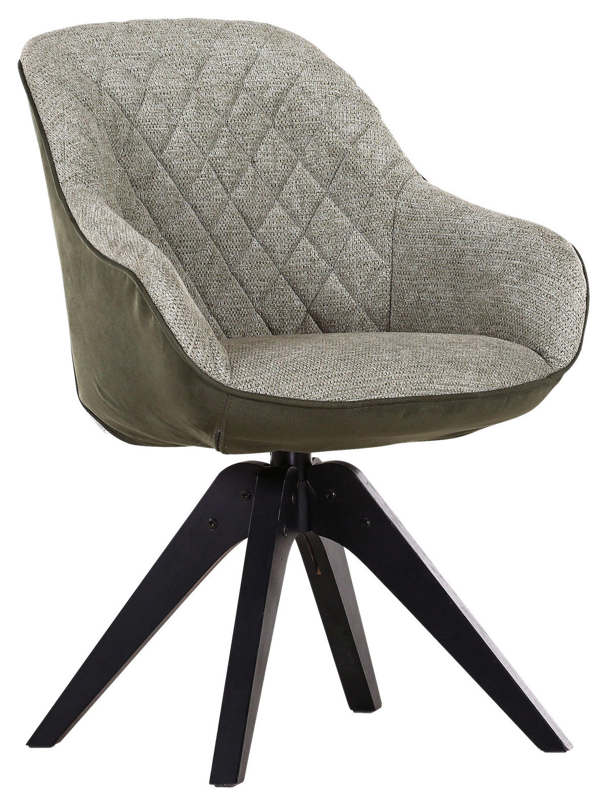 Scaun Cu Brațe din lemn, textil, verde, negru,  - verde/negru, Lifestyle, lemn/textil (60/83/65cm) - Landscape