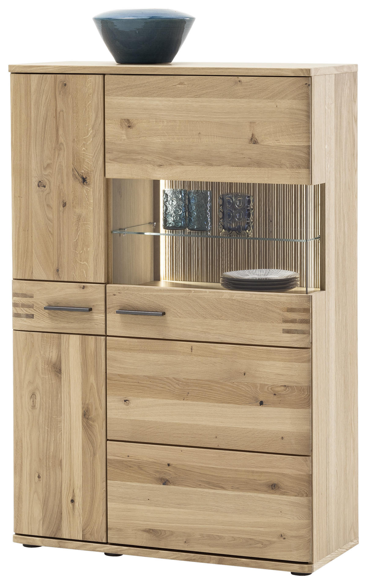 HÖG BYRÅ  i 90/136/37 cm  - svart/antracit, Design, metall/trämaterial (90/136/37cm) - Livetastic