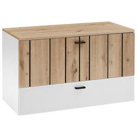 LOWBOARD 90,1/53,1/42 cm  - Weiss/Schwarz, Design, Holzwerkstoff/Metall (90,1/53,1/42cm) - Stylife