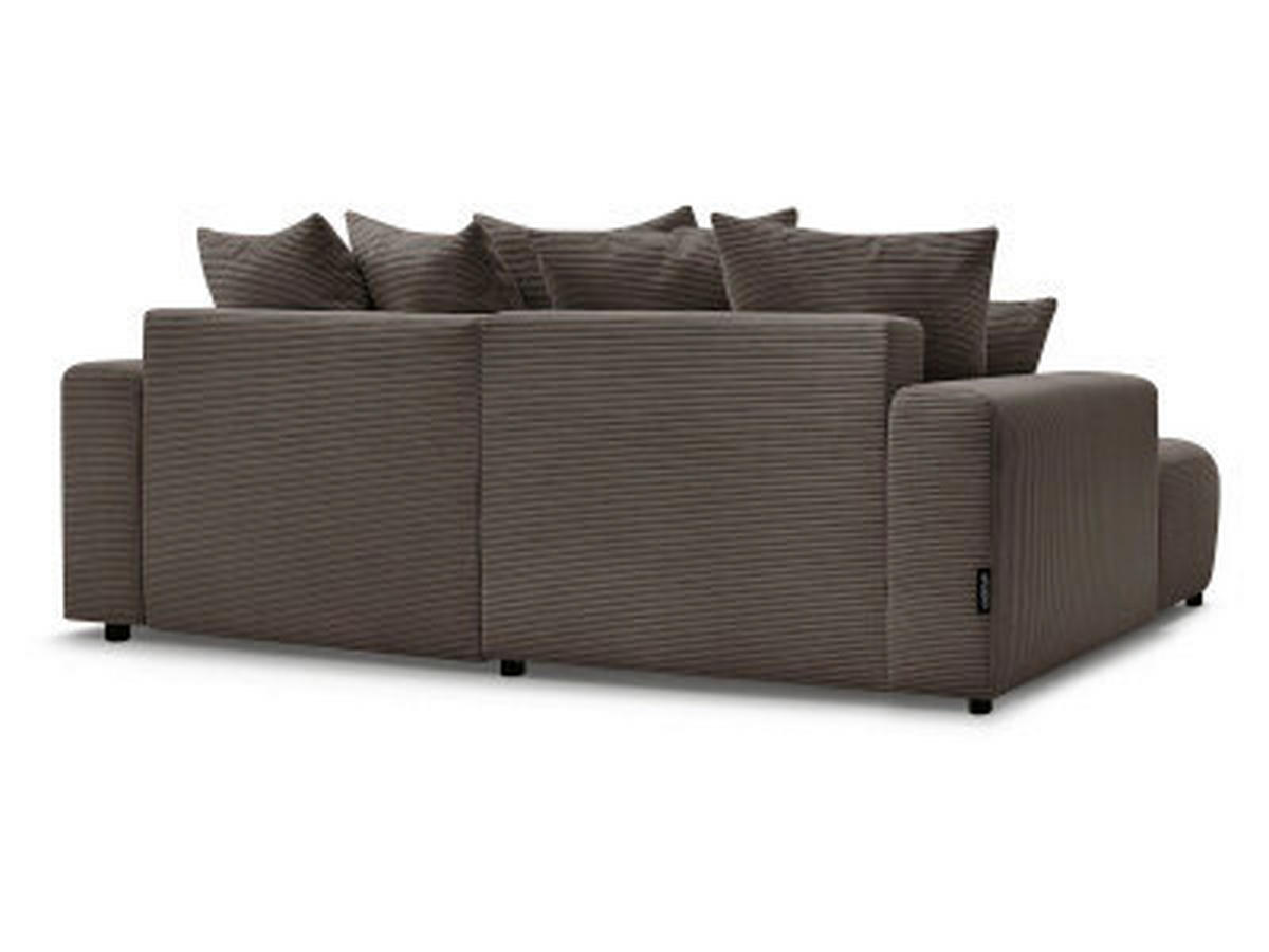 ECKSOFA Ottomane links  ATILLA Taupe Cord  - Taupe/Schwarz, MODERN, Kunststoff/Textil (149/244cm)