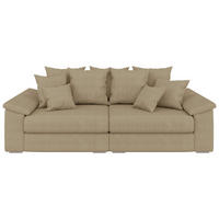 BIGSOFA TERMINI Velours, Webstoff Beige  - Beige/Naturfarben, Design, Holz/Textil (260/98/123cm) - MID.YOU