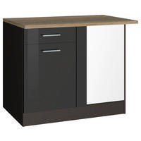 ECKUNTERSCHRANK 110/85/60 cm  in Graphitfarben  - Silberfarben/Graphitfarben, MODERN, Holzwerkstoff/Metall (110/85/60cm) - Held
