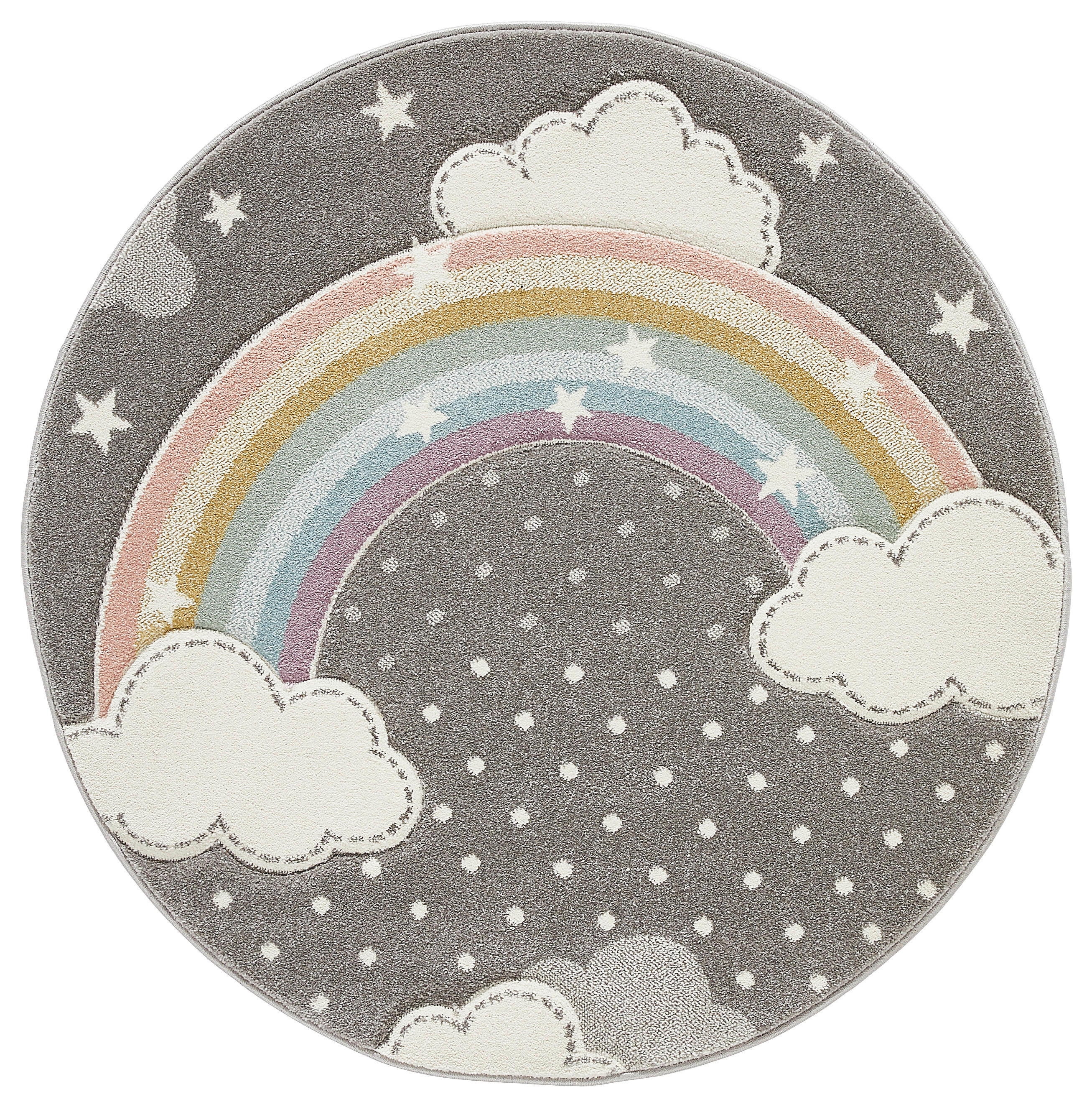 Kinderteppich (rund) Regenbogen-Motiv kaufen